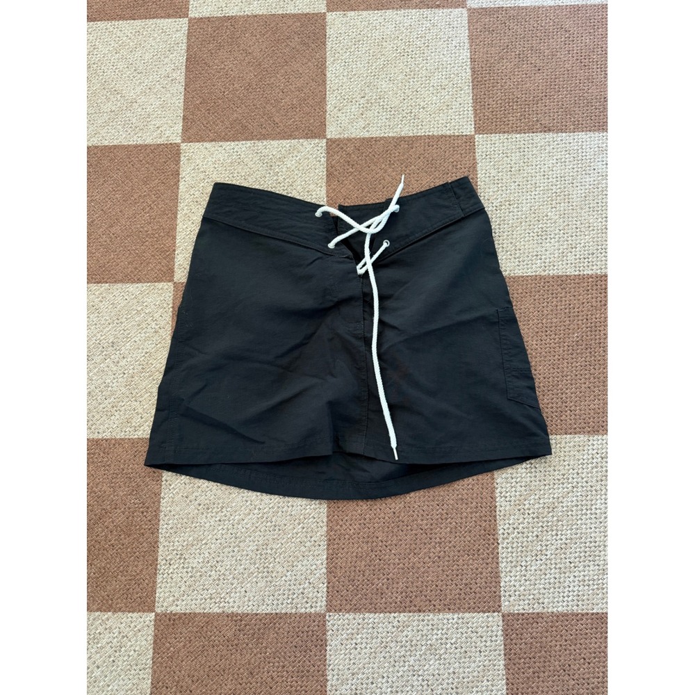Vintage Body Glove BG Girl Swim Skirt Black Lace Up Boardshort Style Size 7 USA